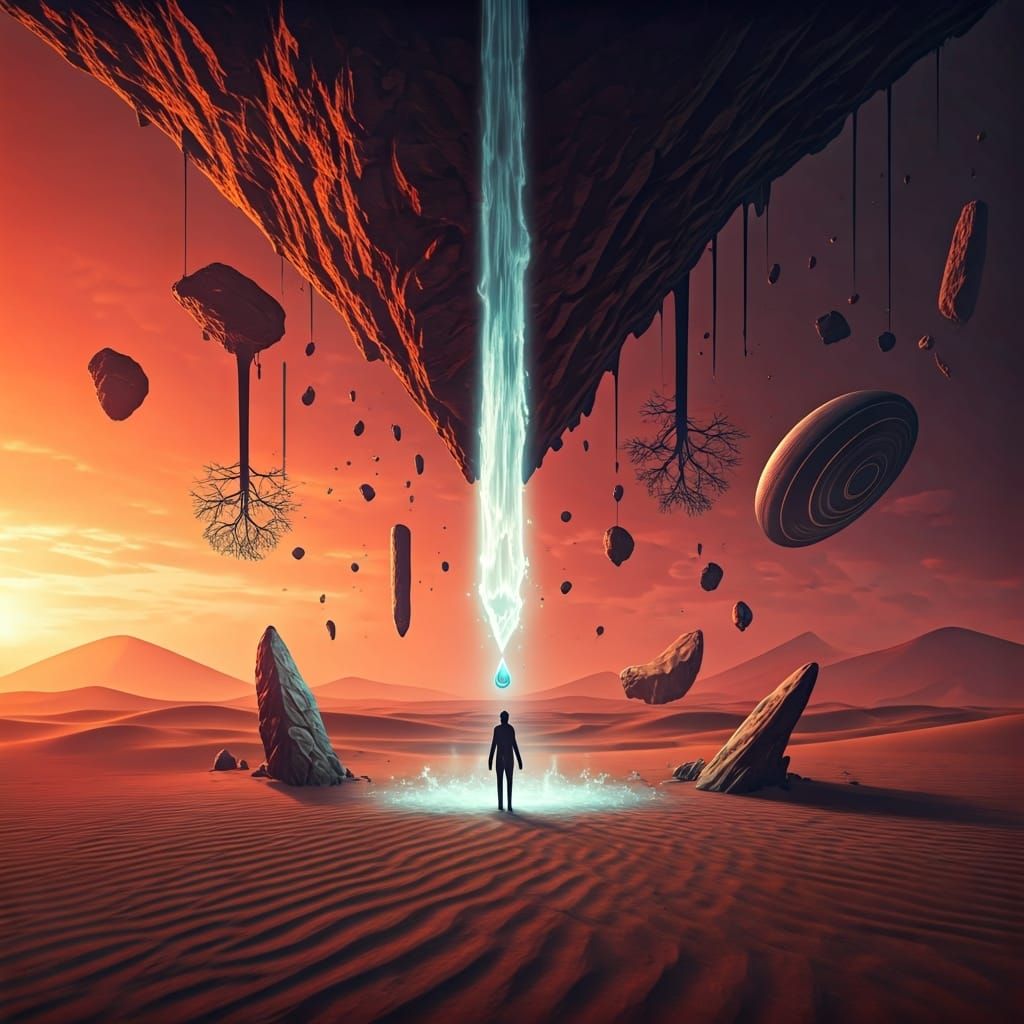 Surreal Floating Mountain Waterfall in Crimson Desert