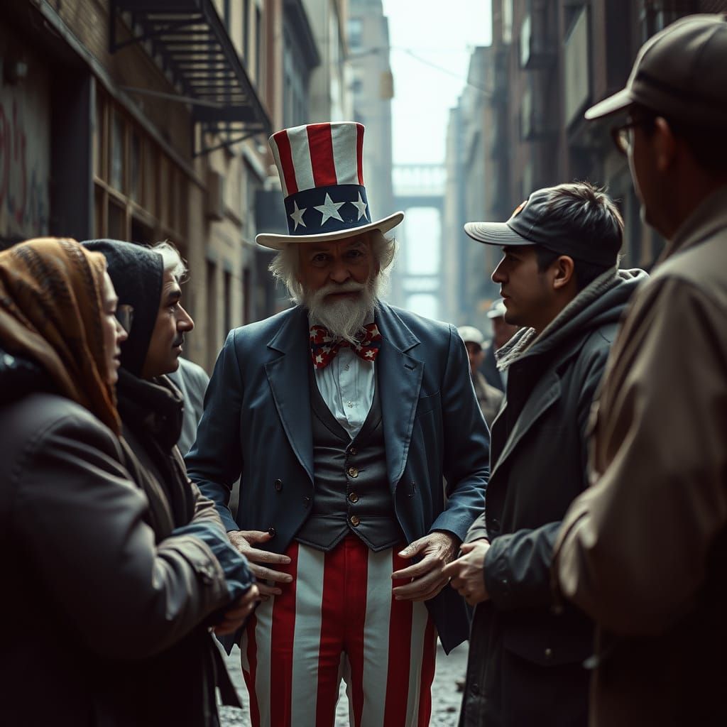 Uncle Sam talks to poor people