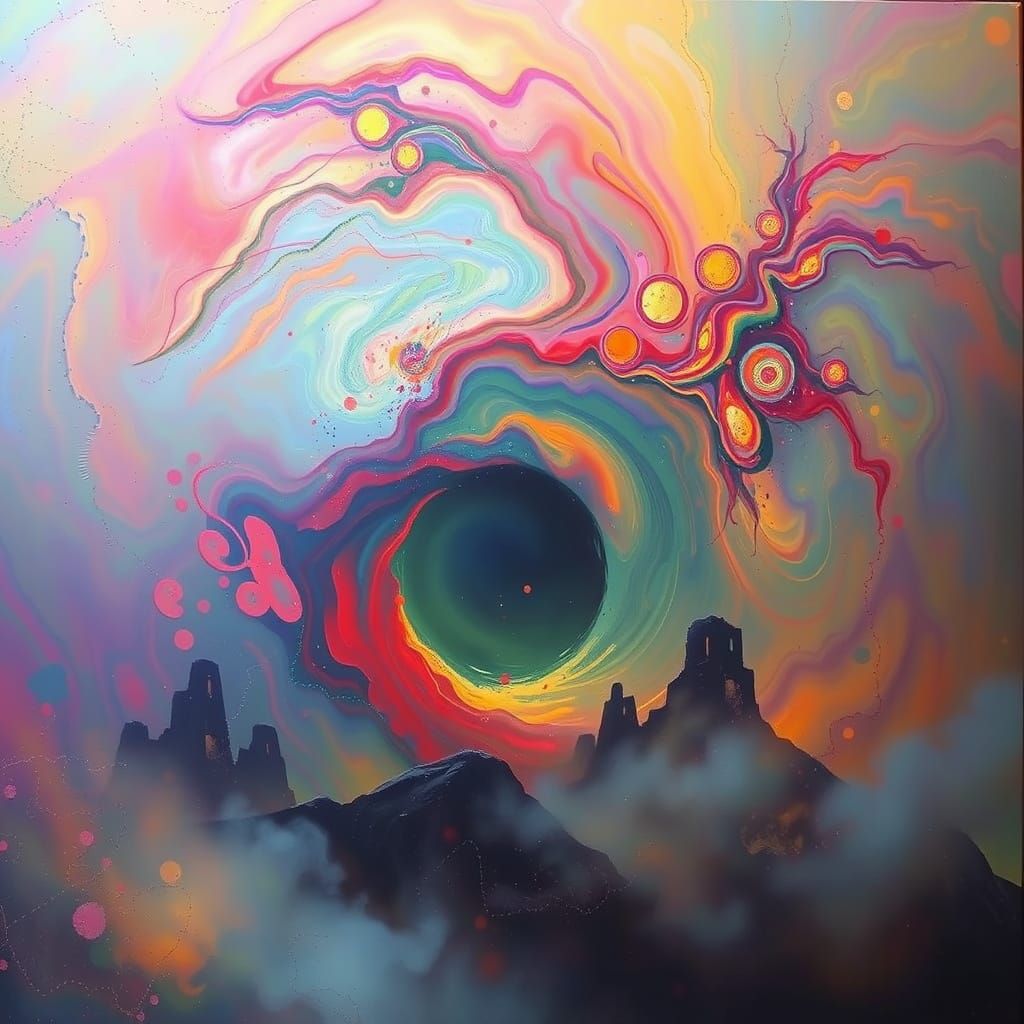 Surrealist Vortex in Ethereal Mist