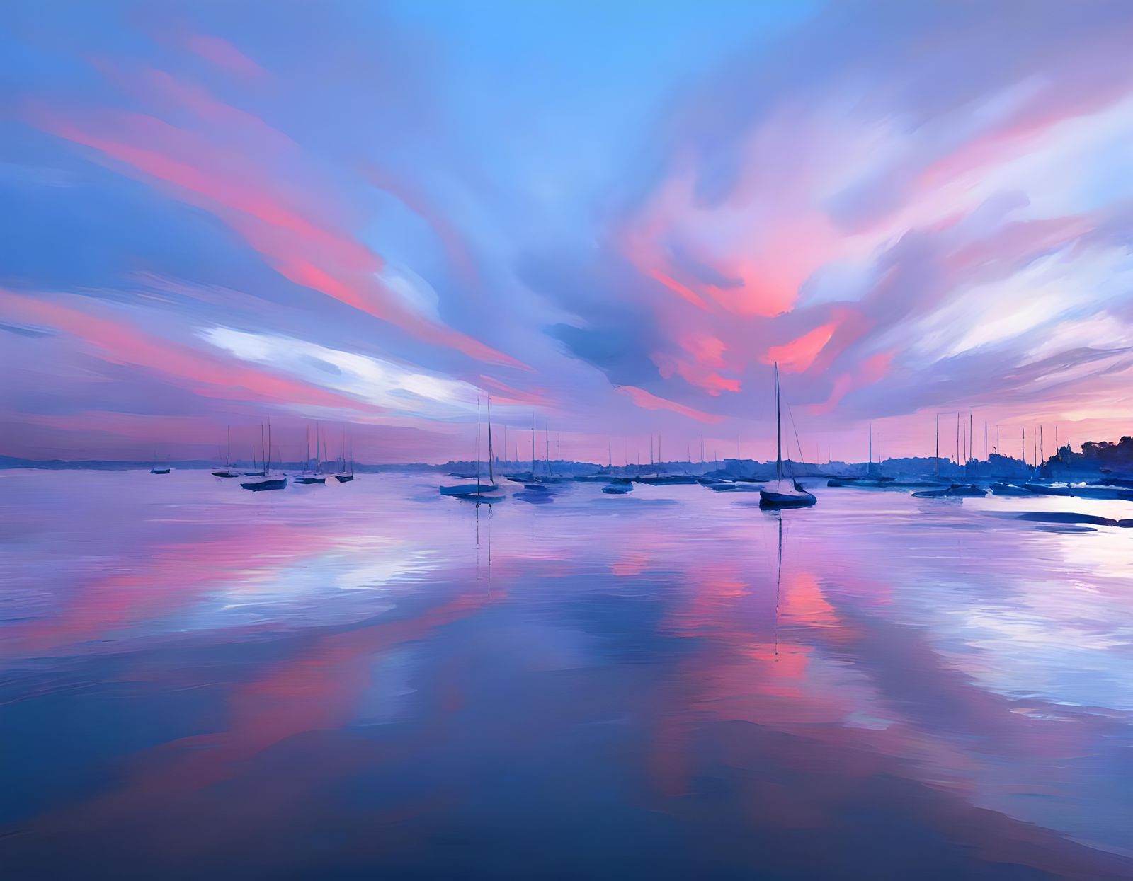 Marina under exquisite sky