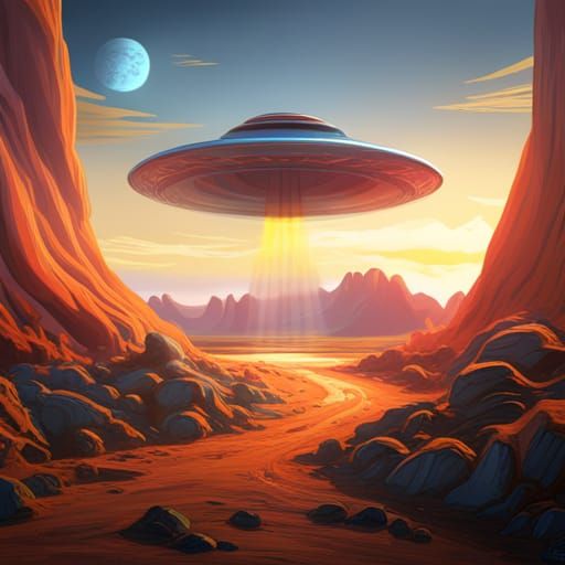 Cheesy 1950's Fake Flying Saucer Picture - AI Generated Artwork ...