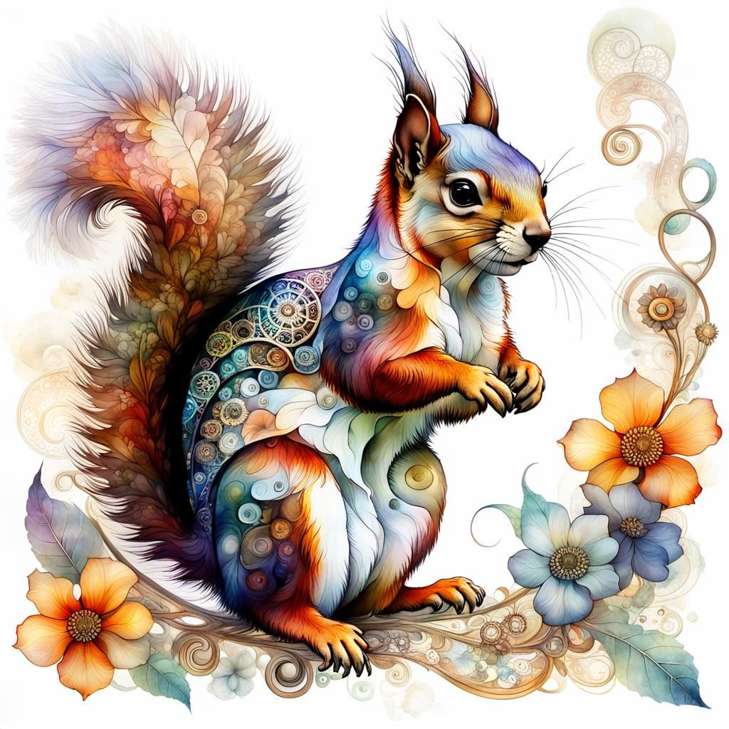 A colorful squirrel  by @axelb