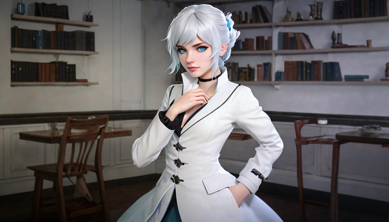 Weiss Schnee, rwby, blender animation zoomed out portrait, B...