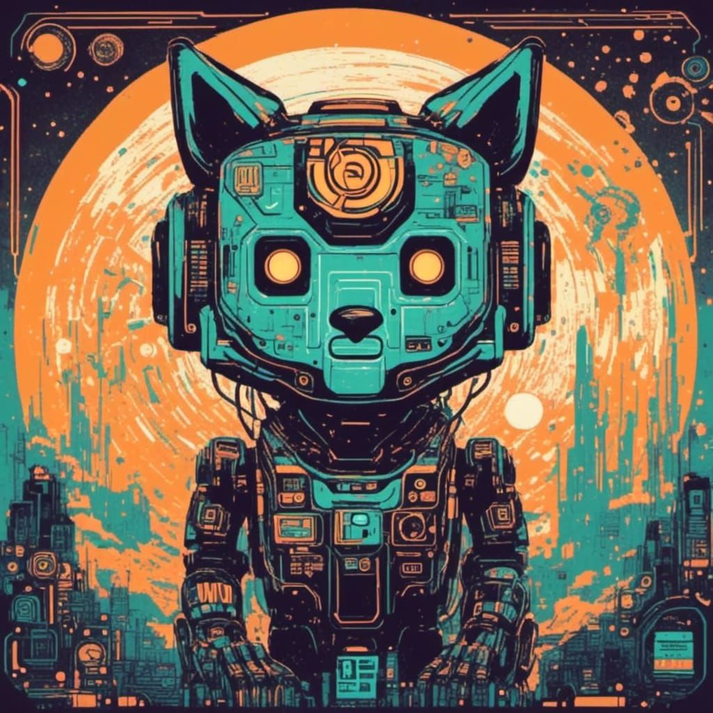 <lora:Synth-Witch:1.0> Cute Robot-wolf 