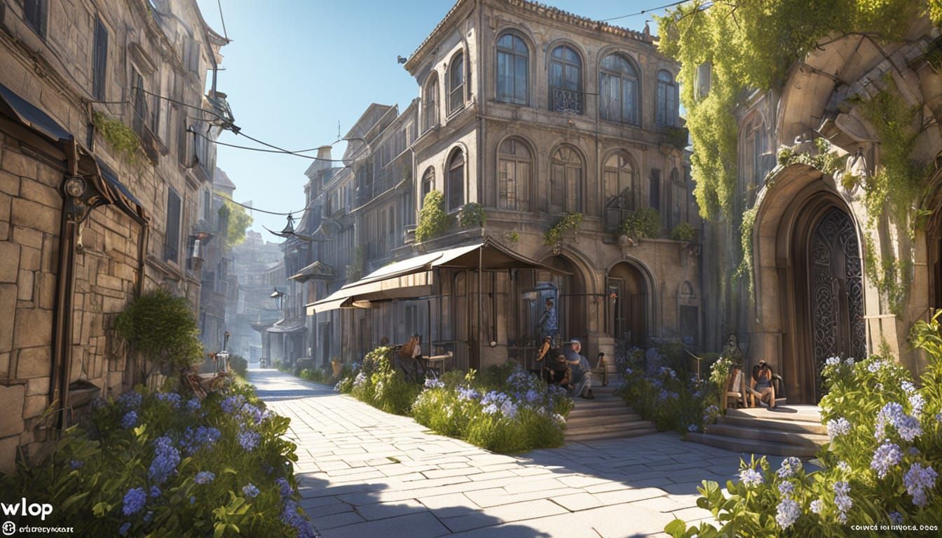 Ancient City in Vibrant Anime Style