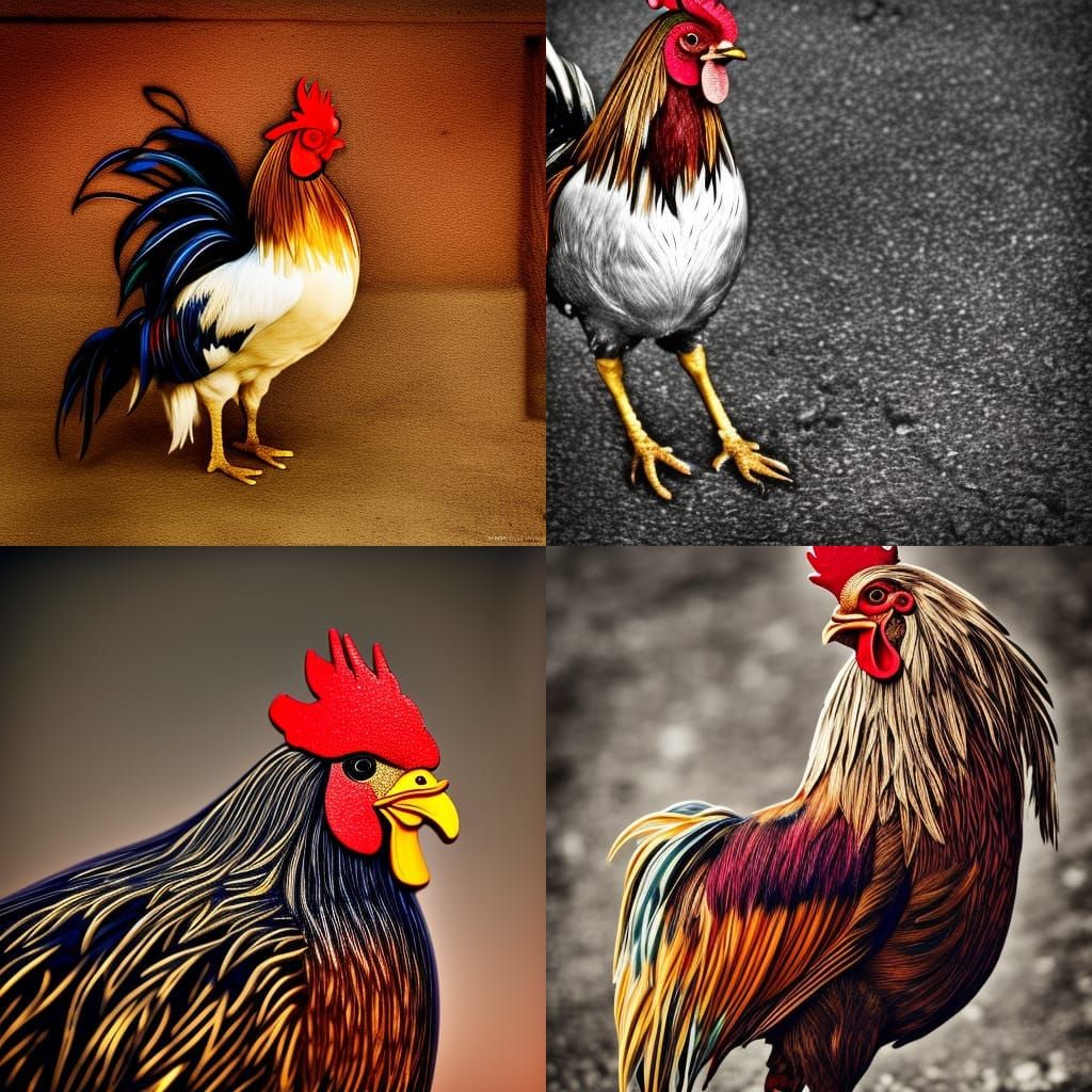 Some roosters. AI Generated Artwork NightCafe Creator