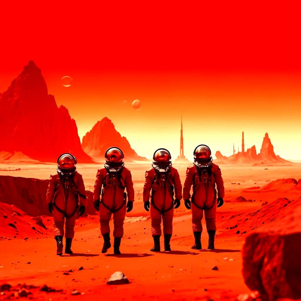 Soviet Cosmonauts in a Mining Town on Mars #1963