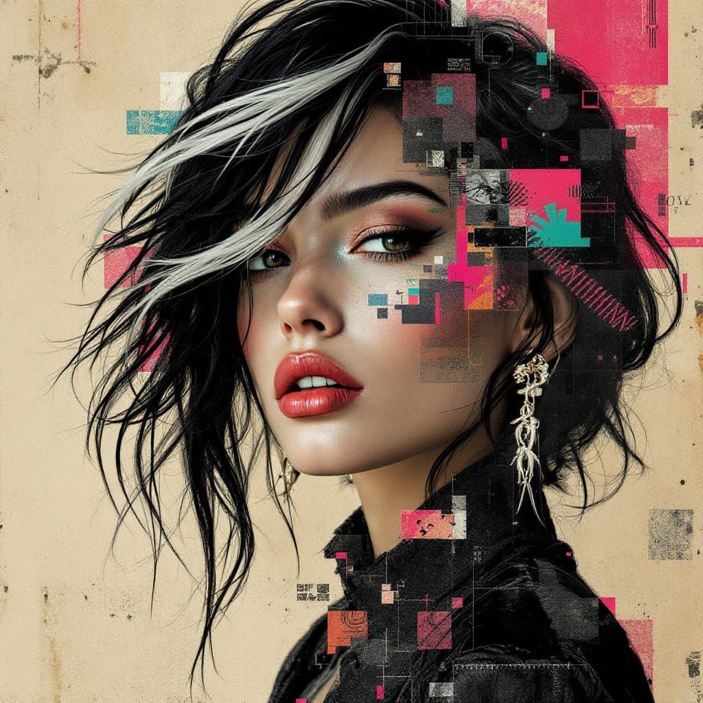Glitchy beauty portrait  by @Valentin