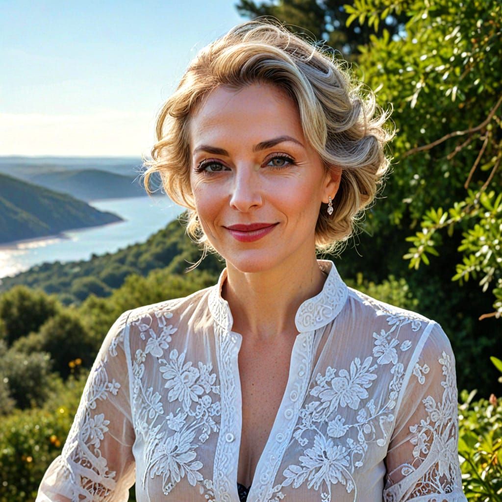 Elegant Charismatic Lady in Hyperrealistic Portrait