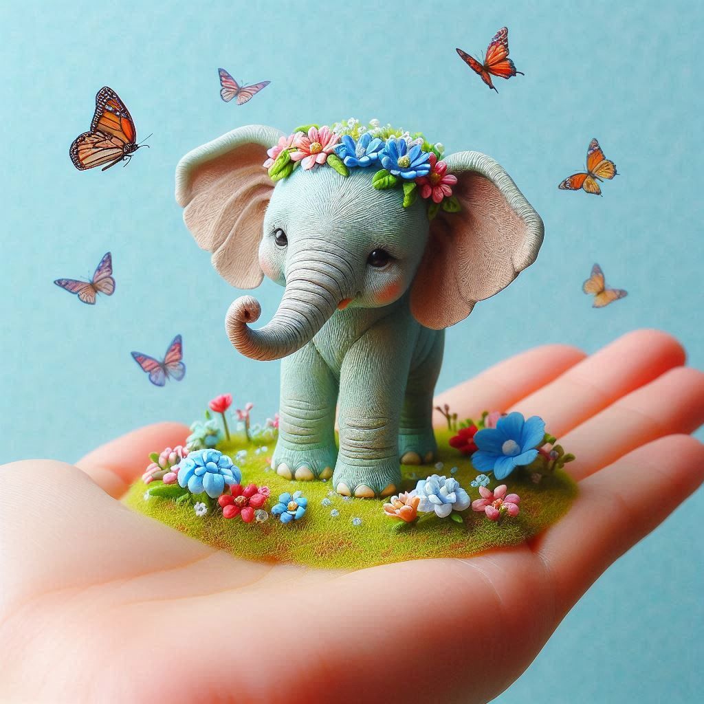 Miniature sized elephant