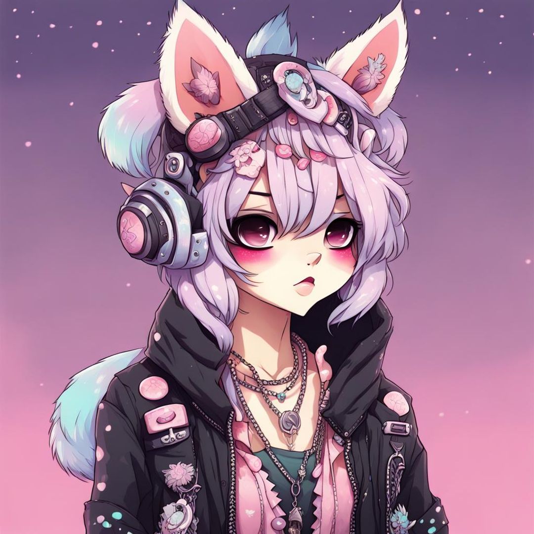 Exotic animal fursona, cute, full body, decora, detailed, pastel, punk ...