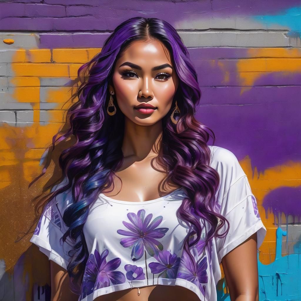 GRAFITTI: Beautiful Filipino woman  by @mygenaijourney