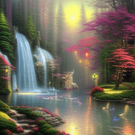 A beautiful waterfall - AI Generated Artwork - NightCafe Creator