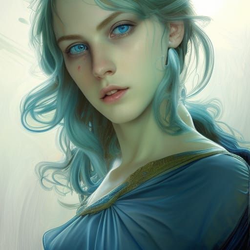 Blue-haired Beauty