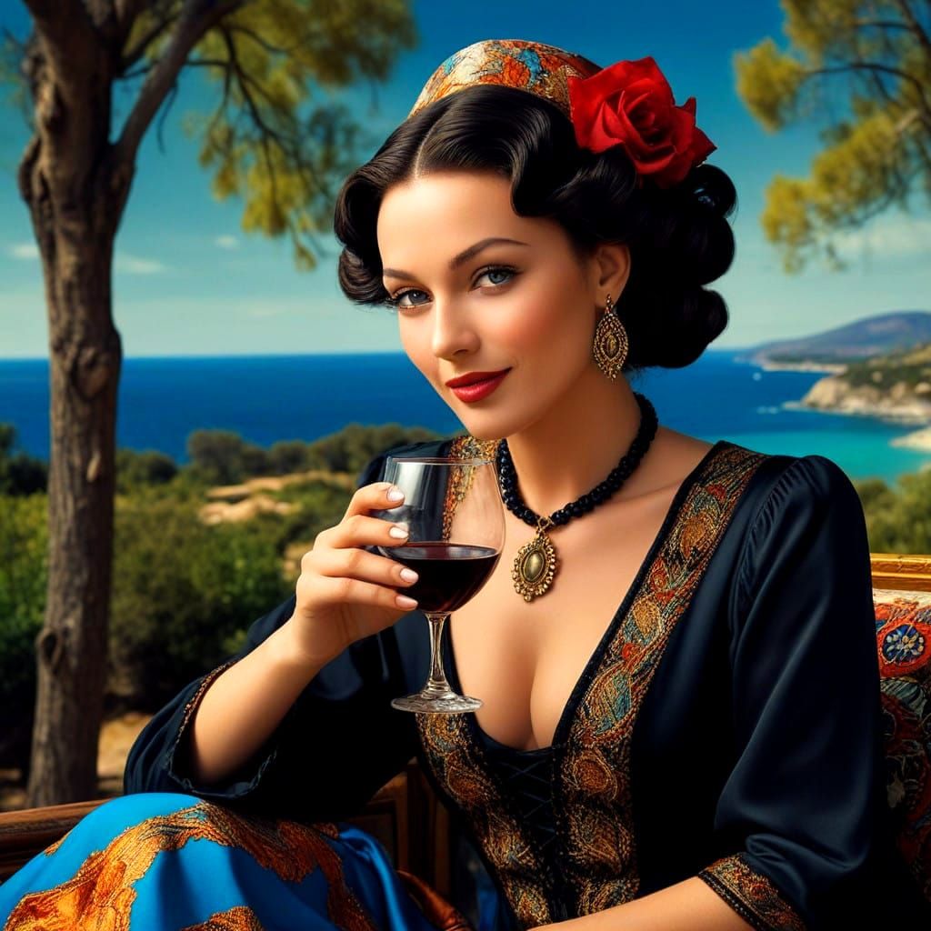 Elegant Lady in a Stunning Surrealistic Landscape