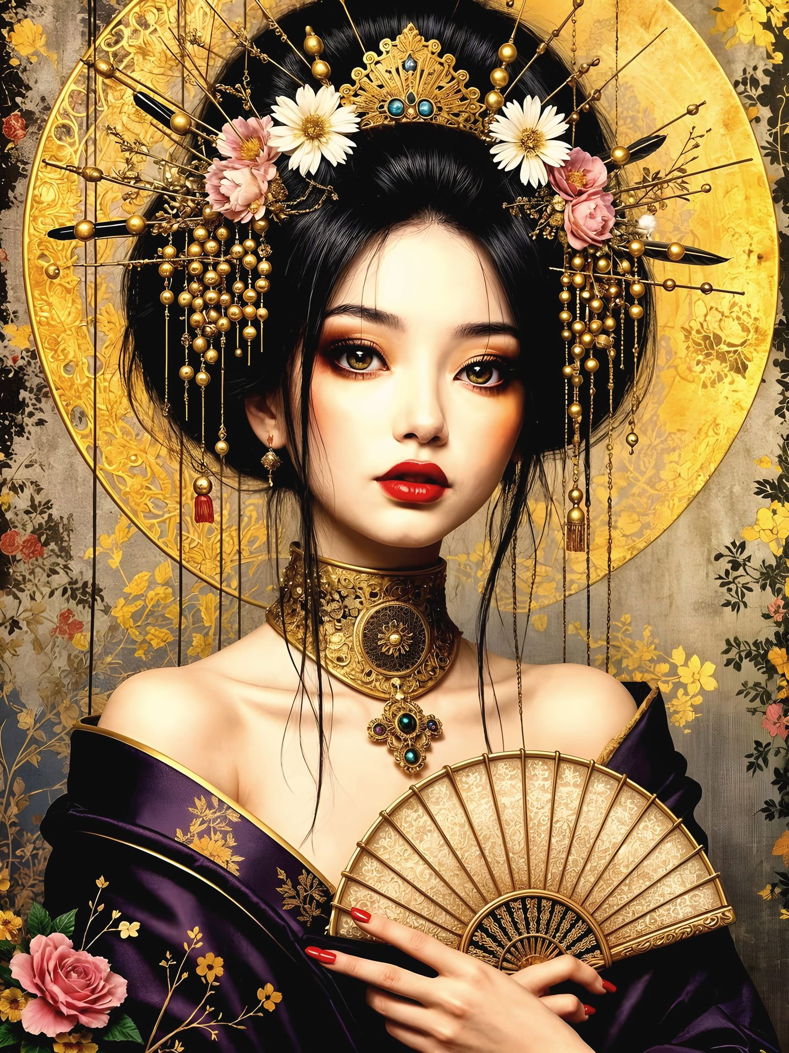 Extreme Geisha in Purple & Gold