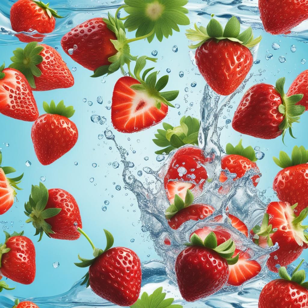 stawberry  water splash
