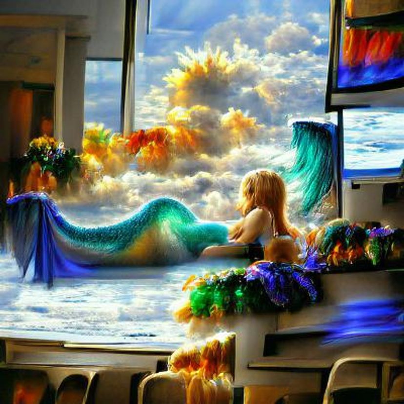 Mermaid Watching Evolved Ai Generated Artwork Nightcafe Creator