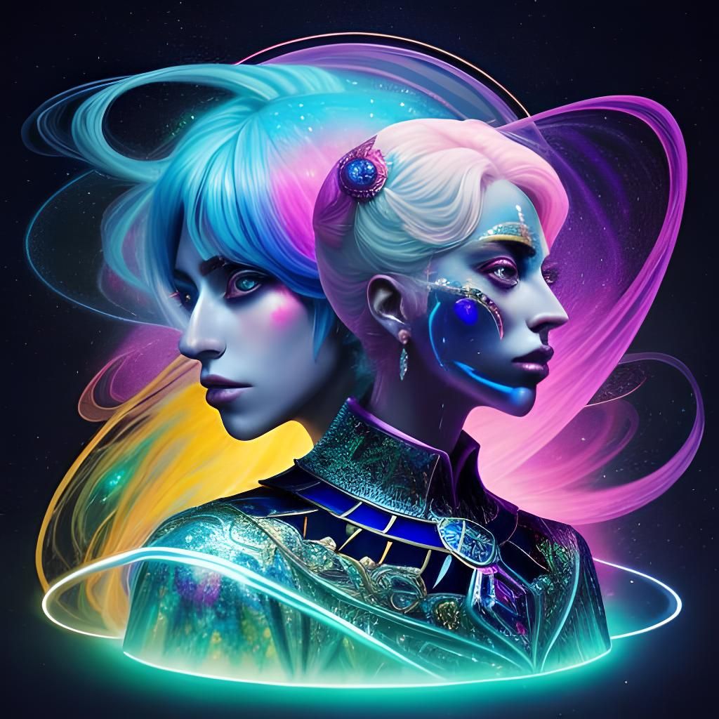 Óleo del Joken and Lady Gaga
