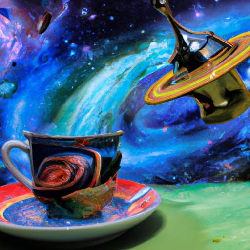 Teacup in space AI Generated Artwork NightCafe Creator