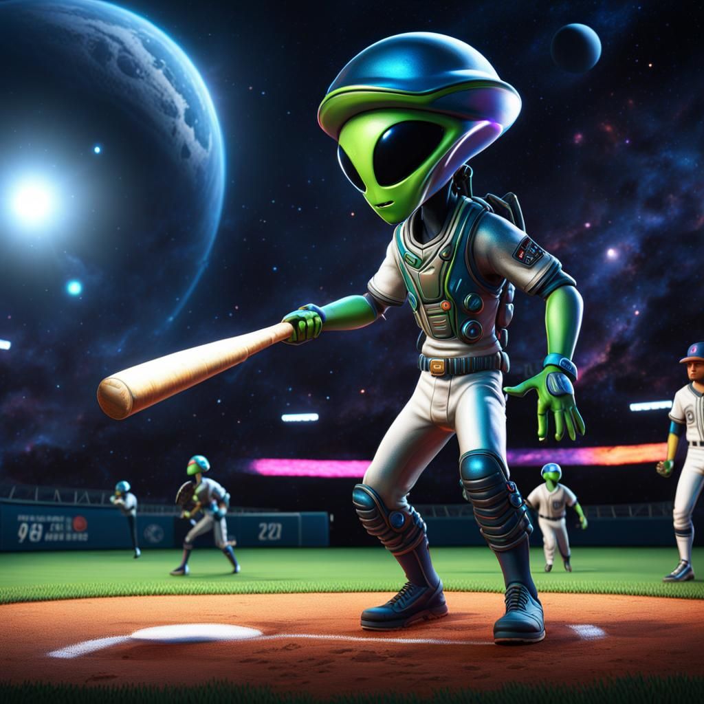 Intergalactic Baseball Game  by @Riangwalee