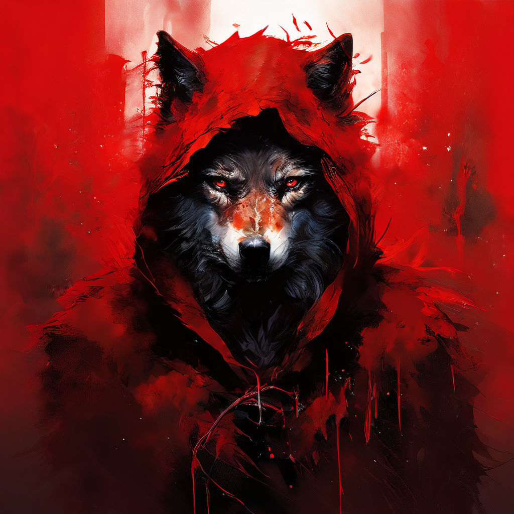 Red hooded wolf