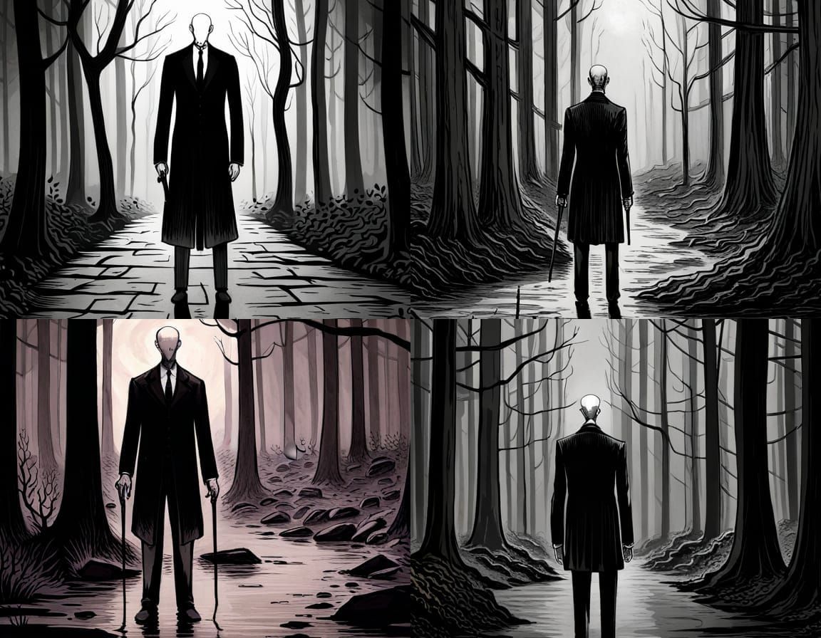 Slenderman; horror; horror Gustave Doré Greg Rutkowski - AI Generated ...