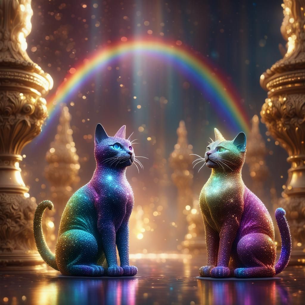 Tacky rainbow cats - AI Generated Artwork - NightCafe Creator