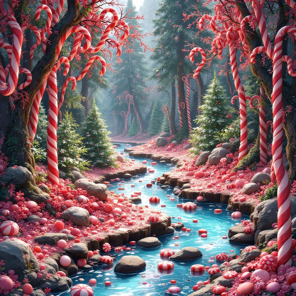 Candy Cane Forest & Peppermint Trees  by @FBPanther