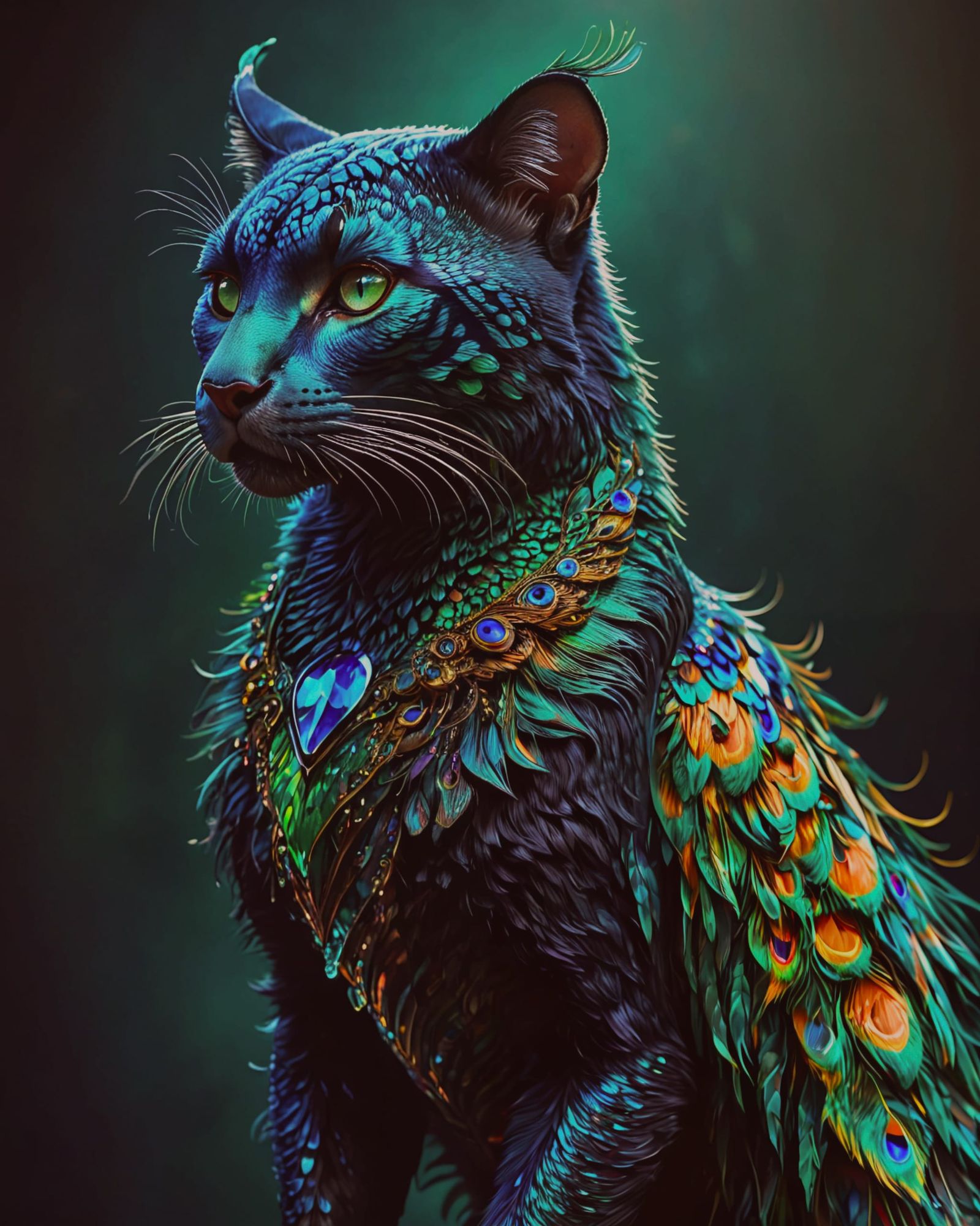 Hybride ,panthère-paon