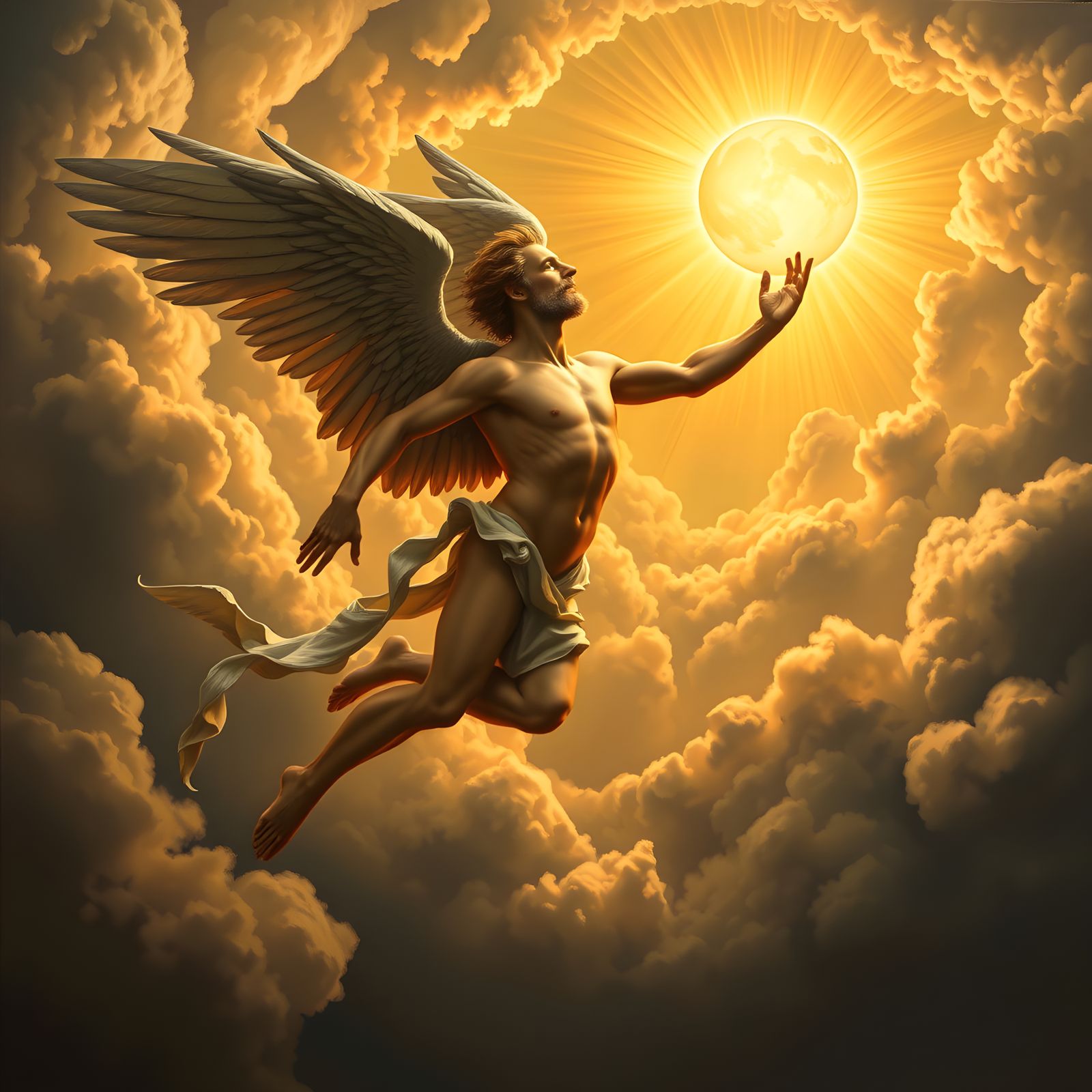 "Just before the fall "  ( Icare, a myth)  by @Neluriko