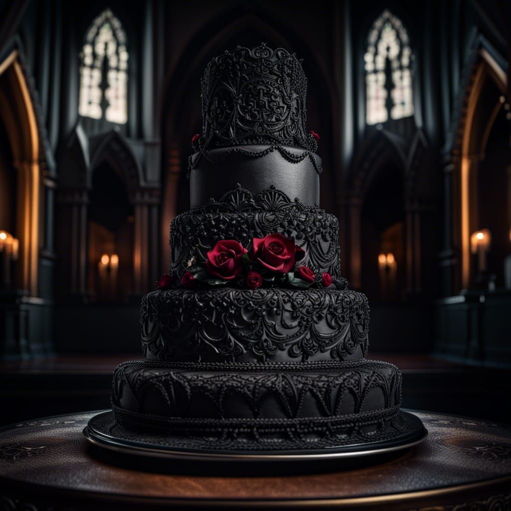 Gothic Wedding Cake  by @Beep
