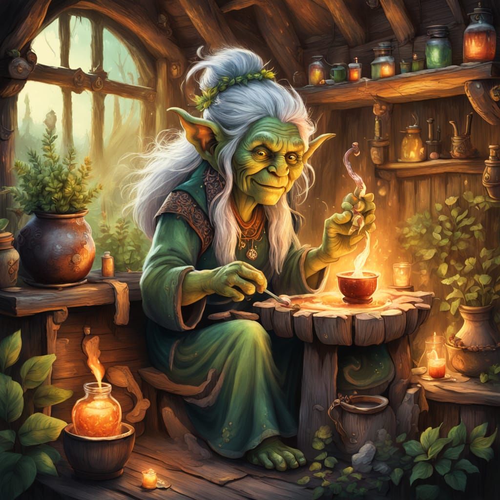 Gnarly old troll in her cottage.  by @kjscosm 
