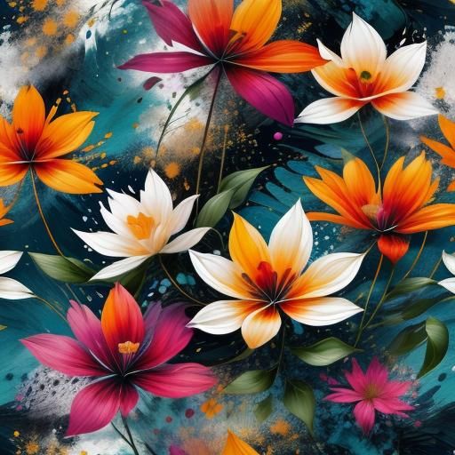 <lora:botanical-floral V1:1.0> 1) botanical floral design
2) abstract modern contemporary
3) splashes and scrapes
4) texture