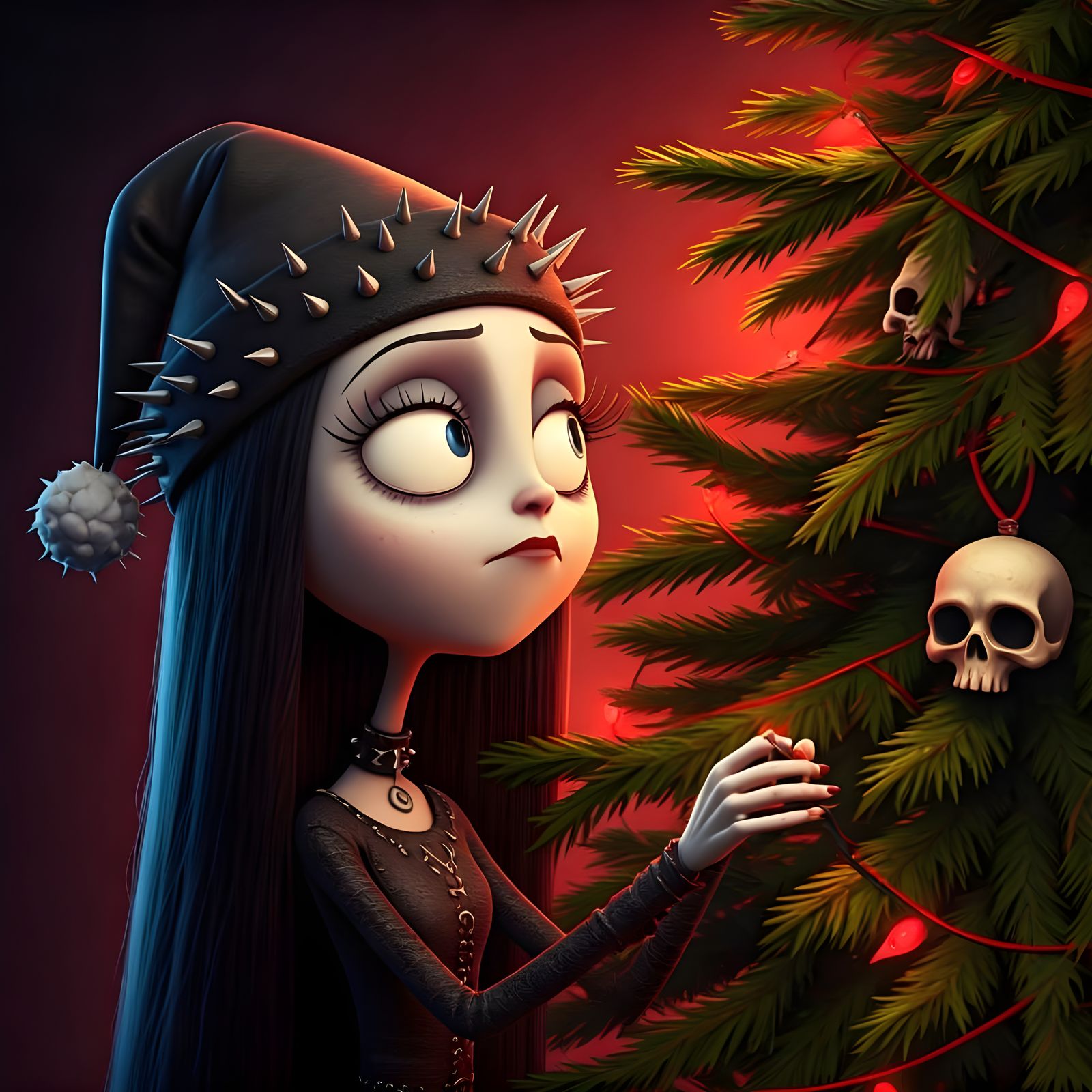 Cindy Loo Hoo becomes a Goth and is Redecorating all the Trees to Goth Style  by @CNEWBY