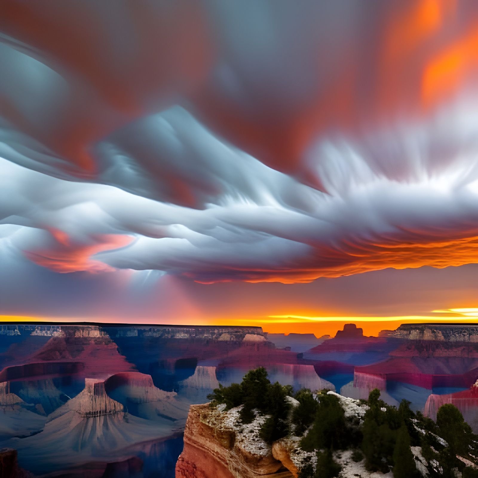 Complex clouds over the canyon