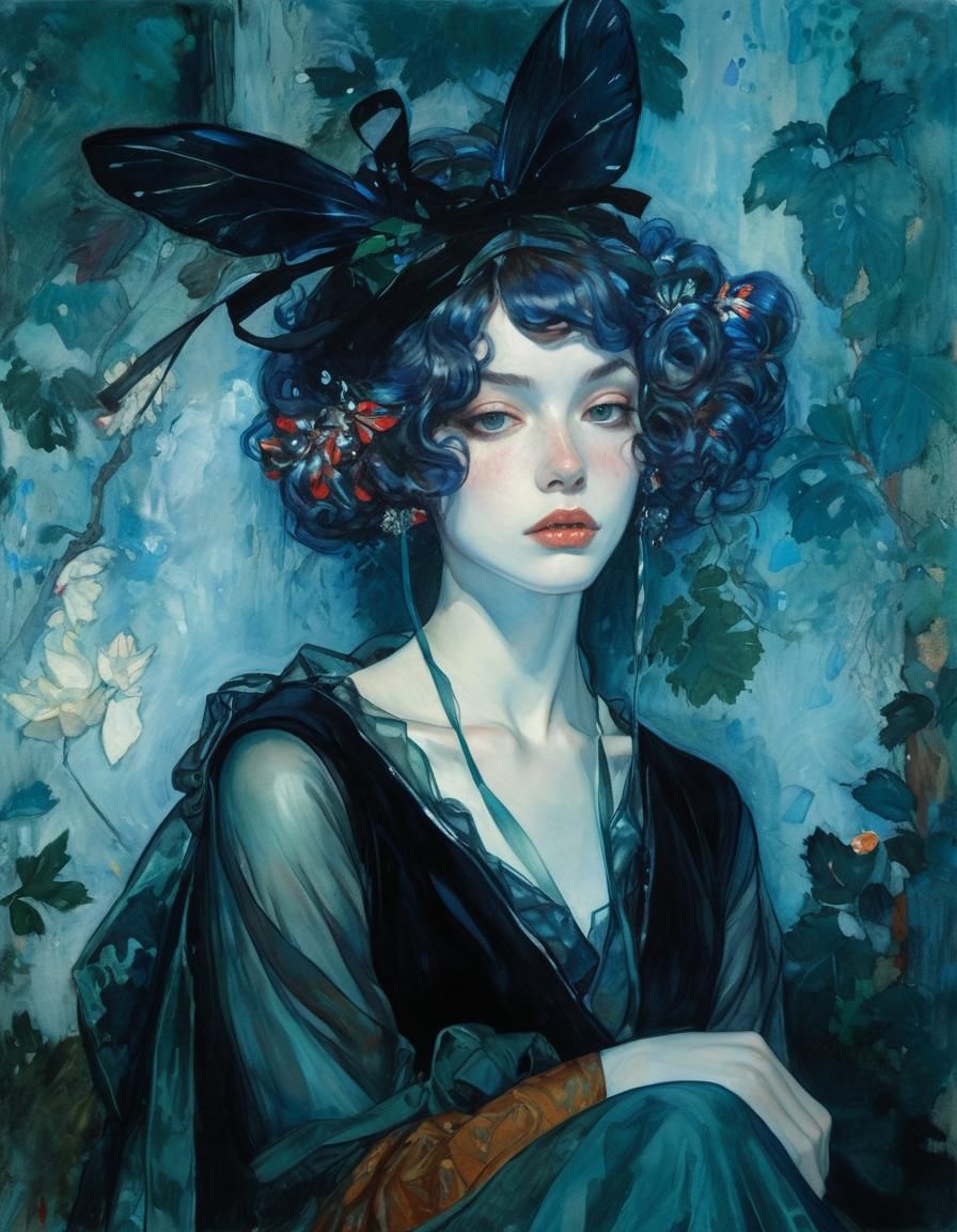 Enchanted Numenorian Nymph Portrait in Anime Style