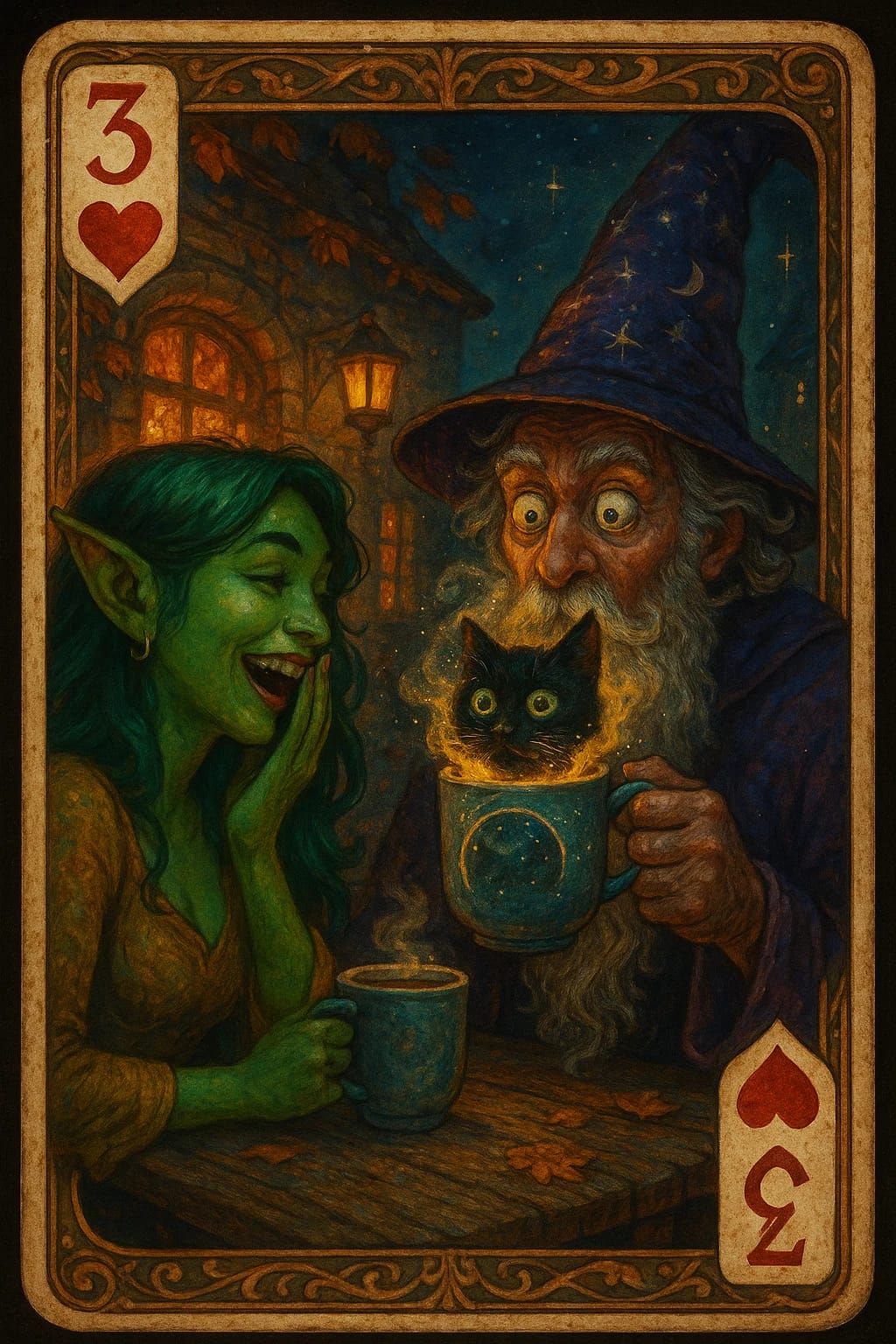 I'm on a date Albus 3 of hearts