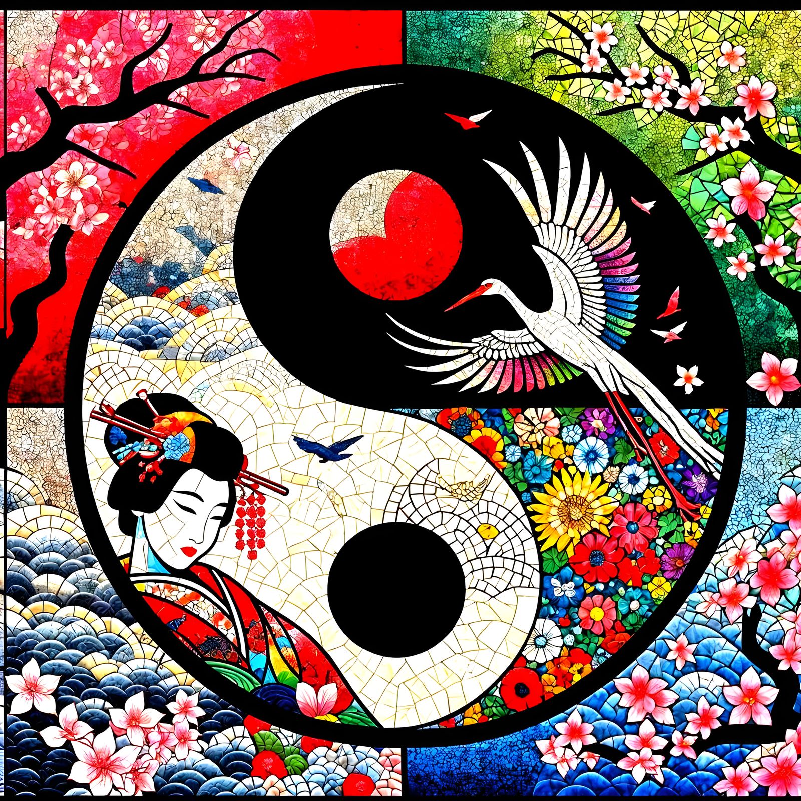 Yin-Yang Geisha  by @Amarie