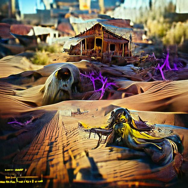 Desert ghost town a masterpiece, 8k resolution, dark fantasy...