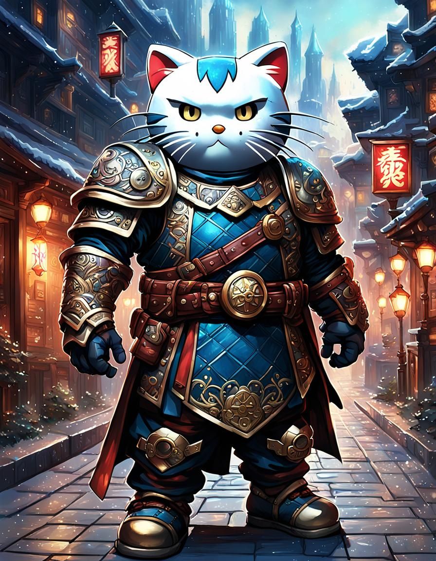 AD&D Fighter Hello Kitty Dwarf 002 - AI Generated Artwork - NightCafe ...