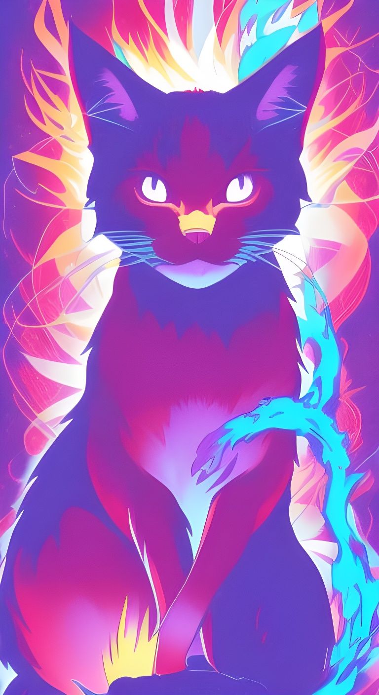 Fire Cat - AI Generated Artwork - NightCafe Creator