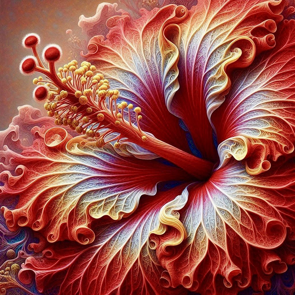 Red hibiscus flower.