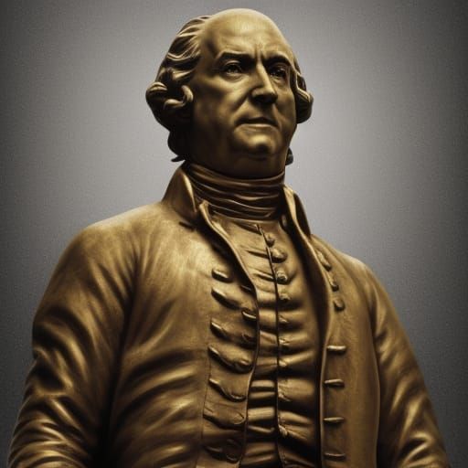 A statue of an American Founding Father.