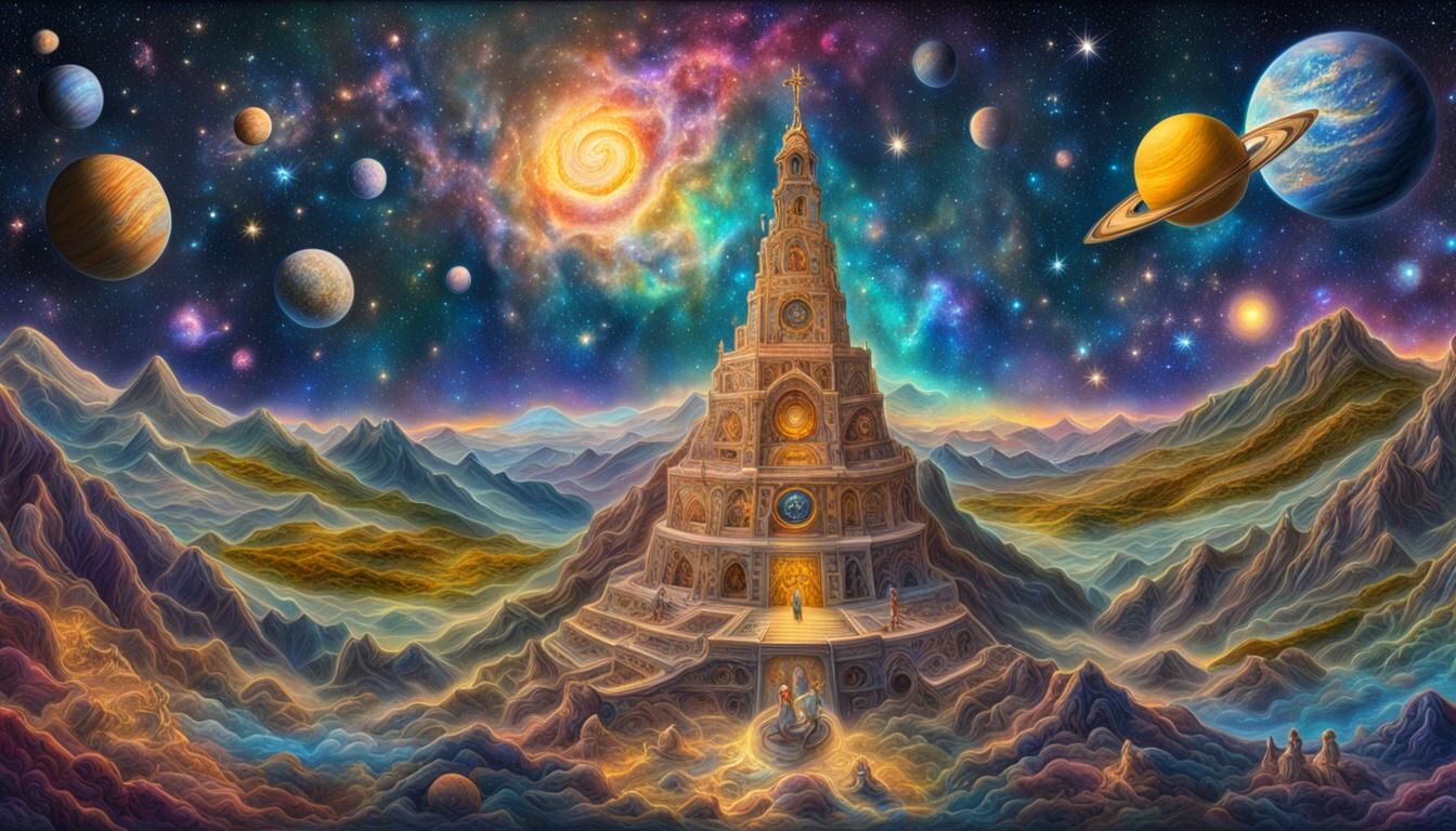 Astral Cosmic Sadness: Méliès-Inspired Panoramic Illustratio...