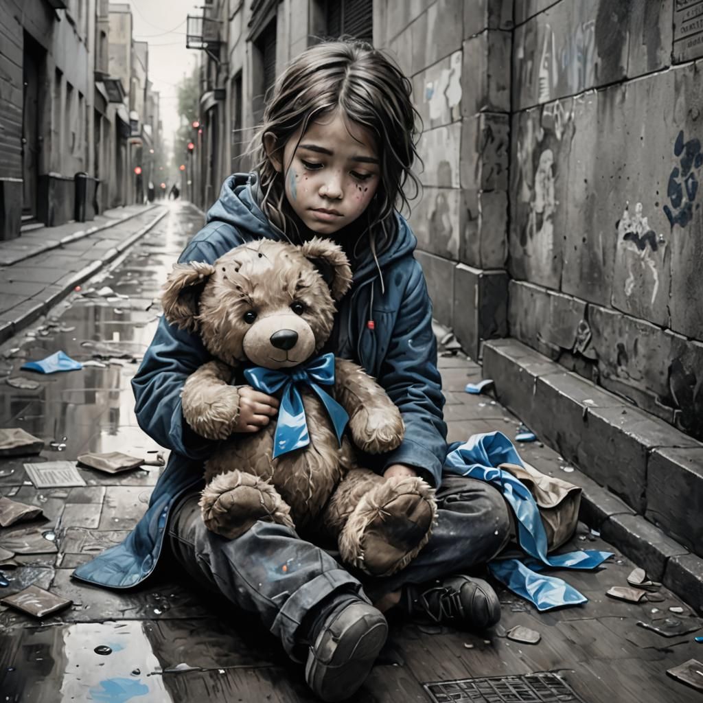 Girl with a teddy bear 