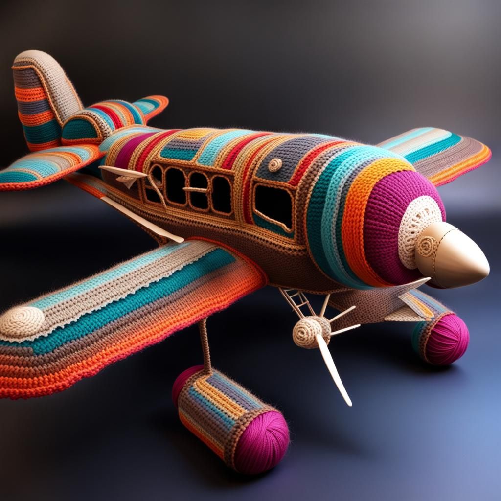 Crochet Plane AI Generated Artwork NightCafe Creator