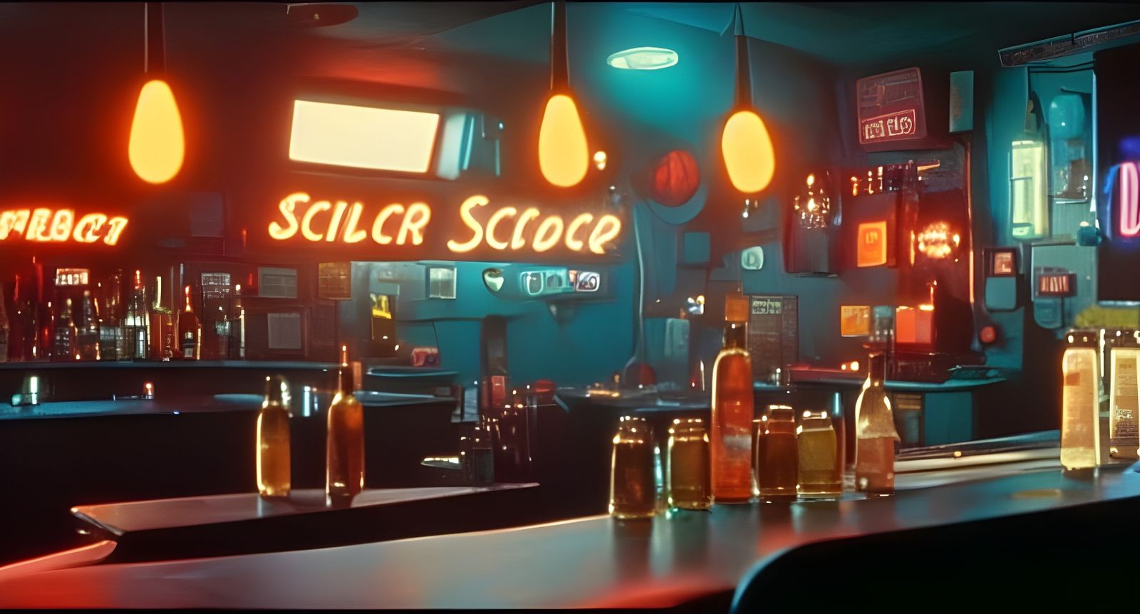 color hd screen capture from 1980's movie, inside a cozy lit...
