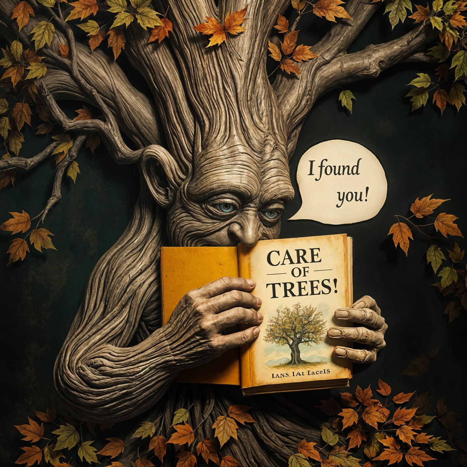 Finally finding his beloved Maple after she was cut down and taken away.  by @Hannah