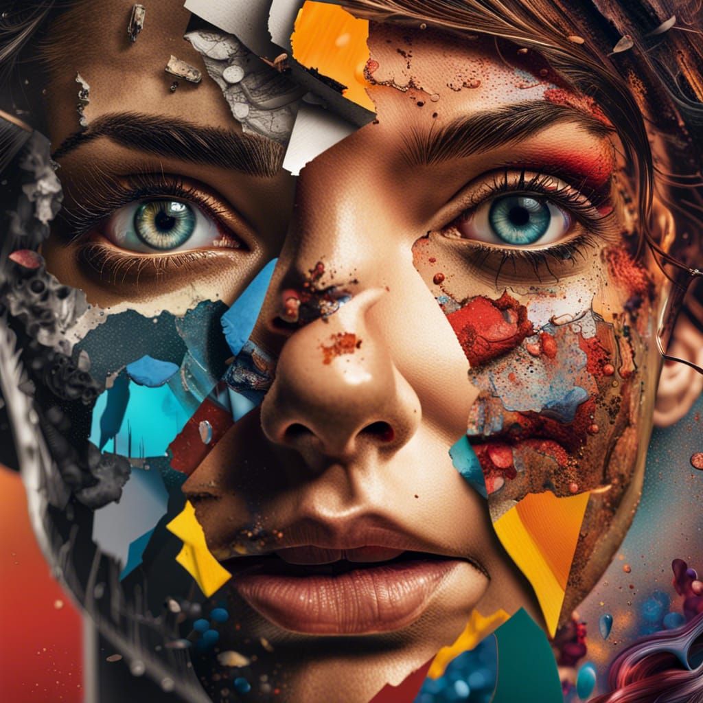 a series of collage images based on your knowledge and emoti...